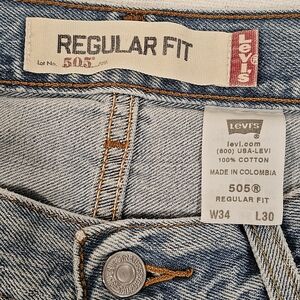 Levi's 505  Regular Fit Men's Stonewashed Jeans - Vintage 90's